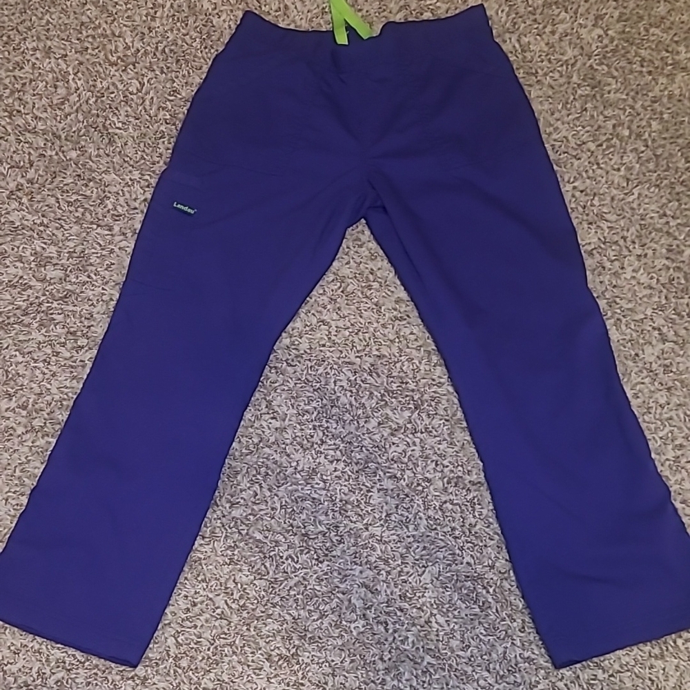 Landau Proflex Women's Straight-Leg Cargo Scrub Pants GRAPE Size Small Petite